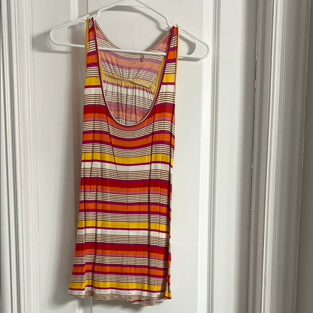 Caslon Red and Orange Ribbed Tank Top